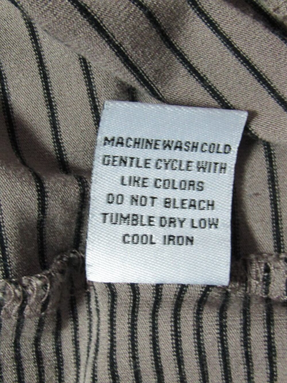 Habitat Clothes To Live In Dress L Mocha Black Stripe Sleeveless Pockets Artsy - Picture 11 of 12